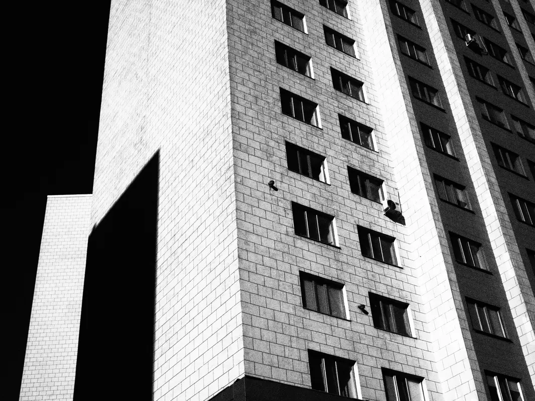 Office tower seen from below