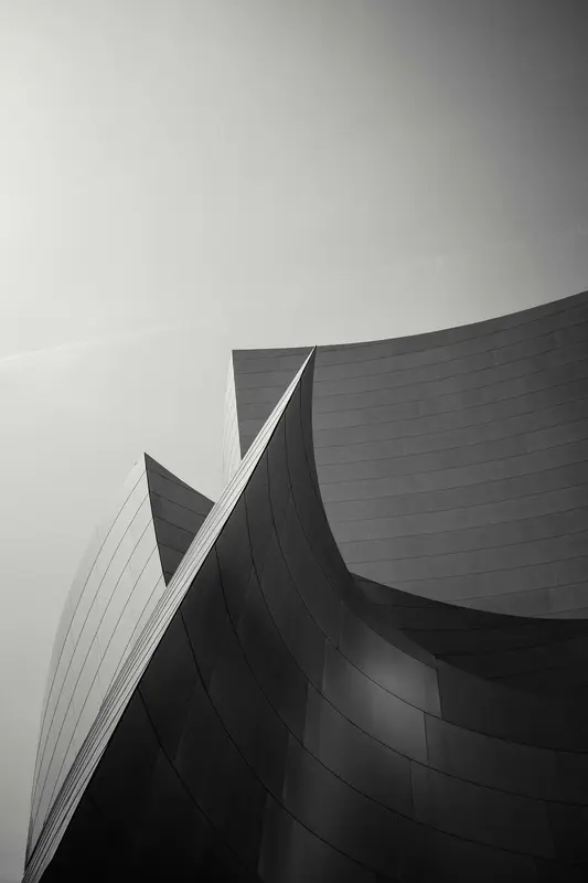 Curved metal facade