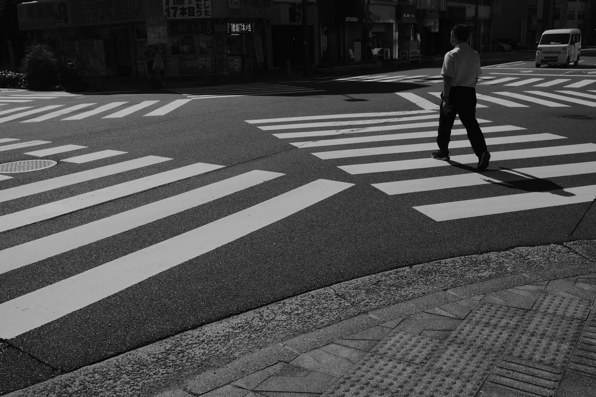Pedestrian crossing from above