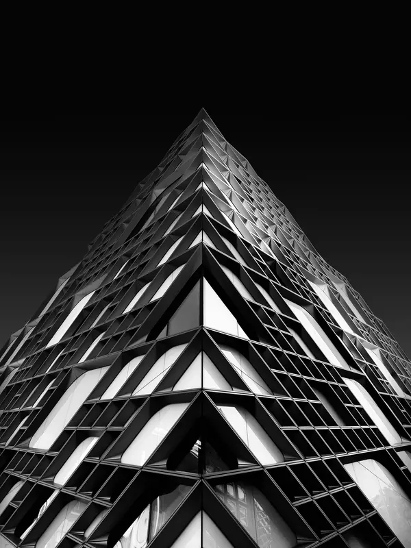 Glass pyramid building