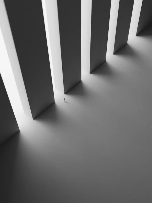Abstract light and shadow installation