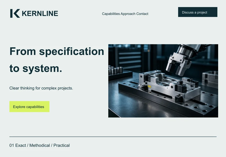 KERNLINE desktop website design concept