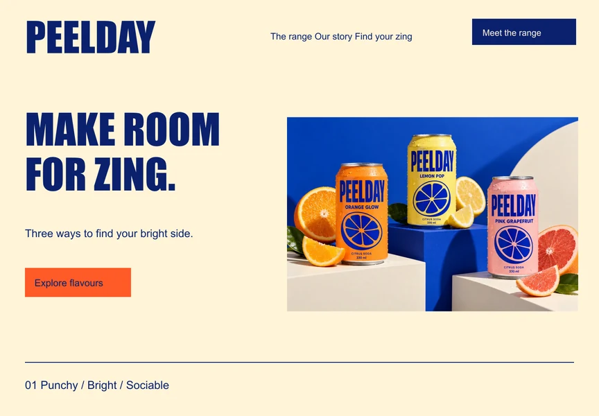 PEELDAY desktop website design concept